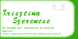 krisztina szerencse business card